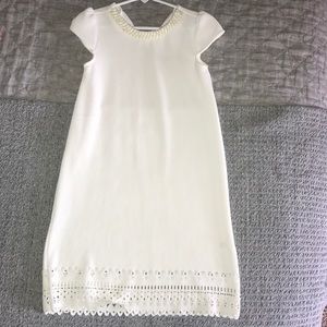 White-beaded collar size 8 dress